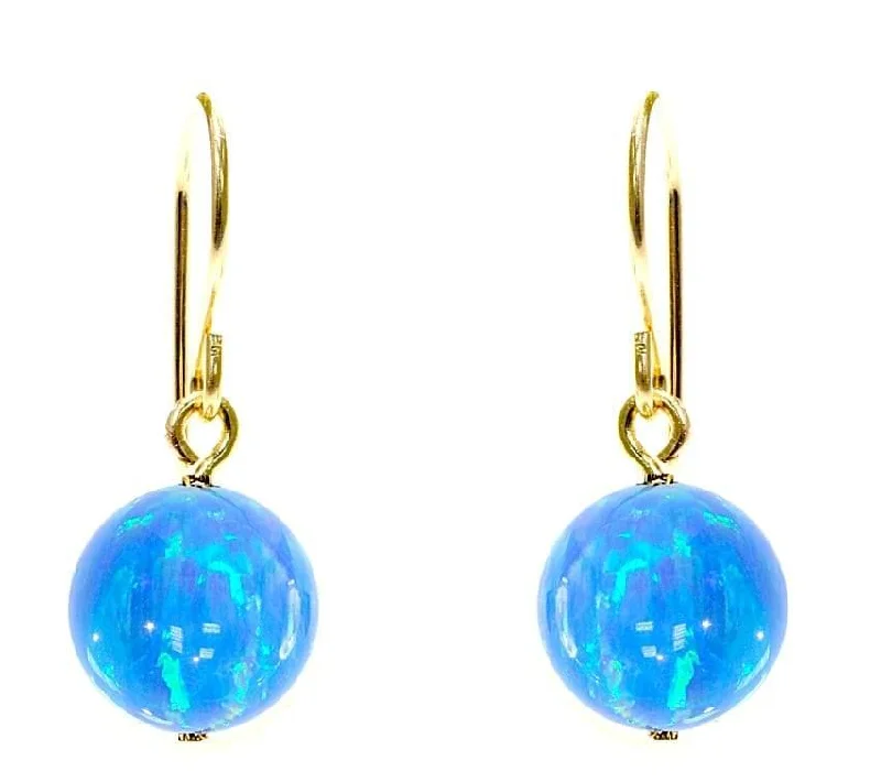 Gold Opal Drop Earrings