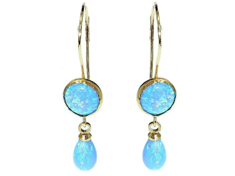 Yaron Morhaim 14ct Rolled Gold Opal Drop Earrings