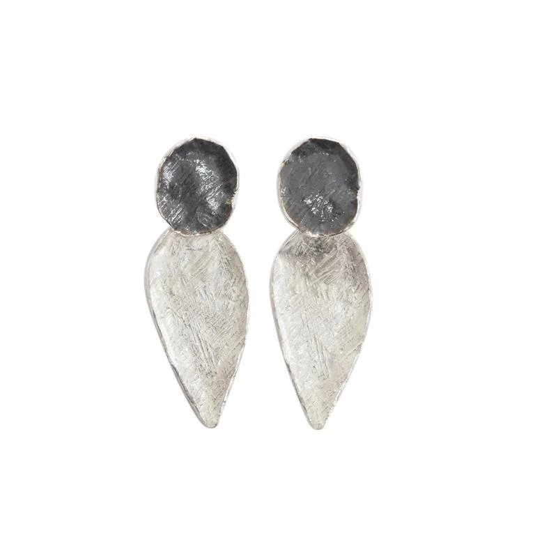 Silver Ellipse Drop Earrings