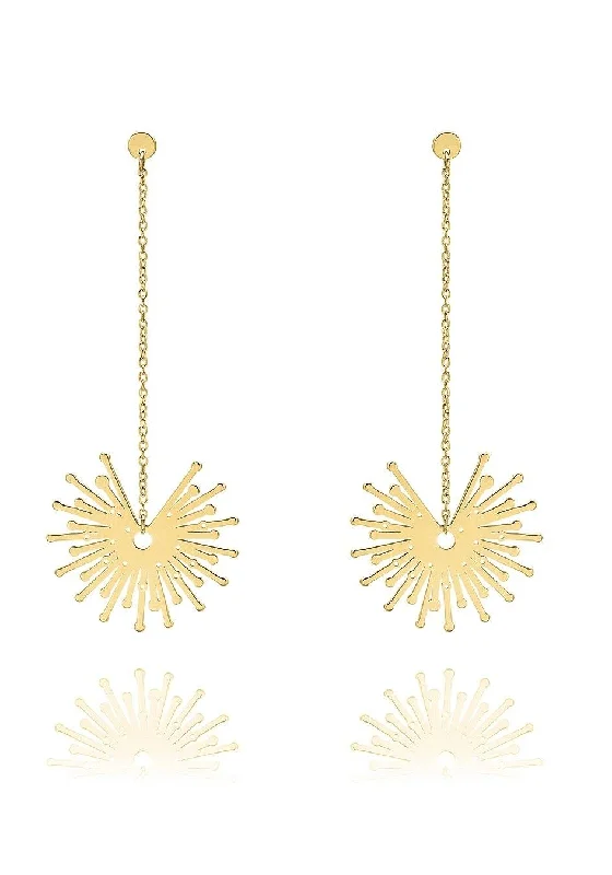 Unique & Co 9ct Gold Star Drop Earrings