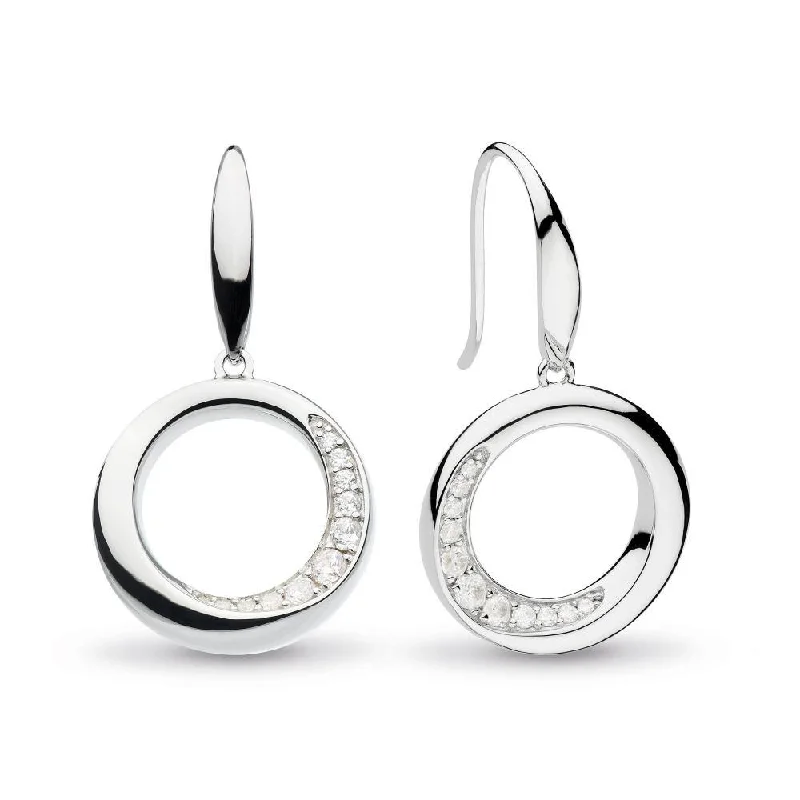 Kit Heath Bevel Cirque CZ Drop Earrings in Sterling Silver