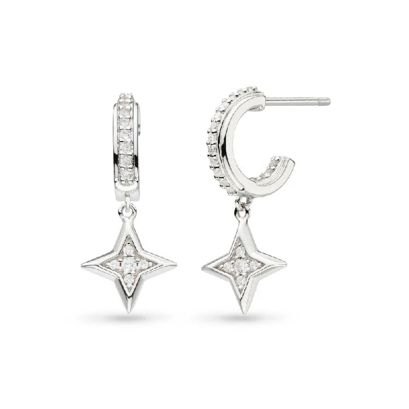 Kit Heath Revival Astoria Starburst Pavé Semi Hoop Earrings