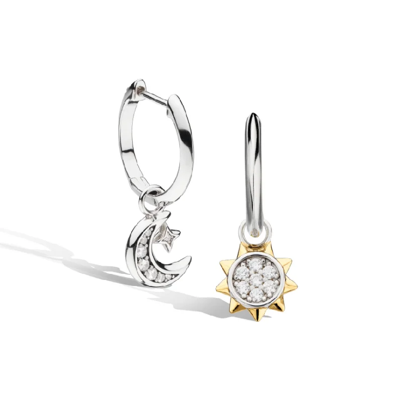 Kit Heath Revival Céleste Sun & Crescent Moon Hoop Earrings