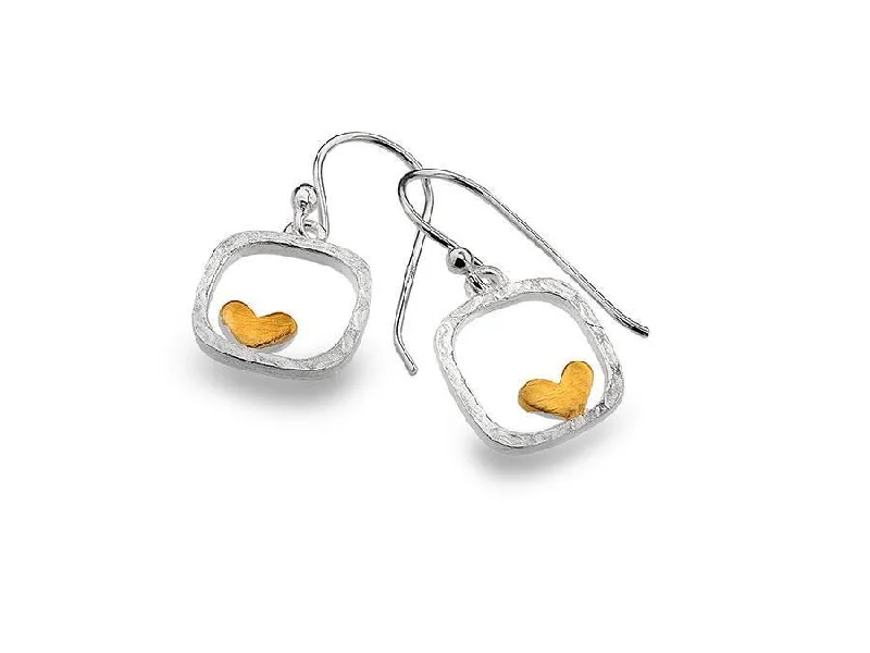 Sea Gems Framed Heart Earrings