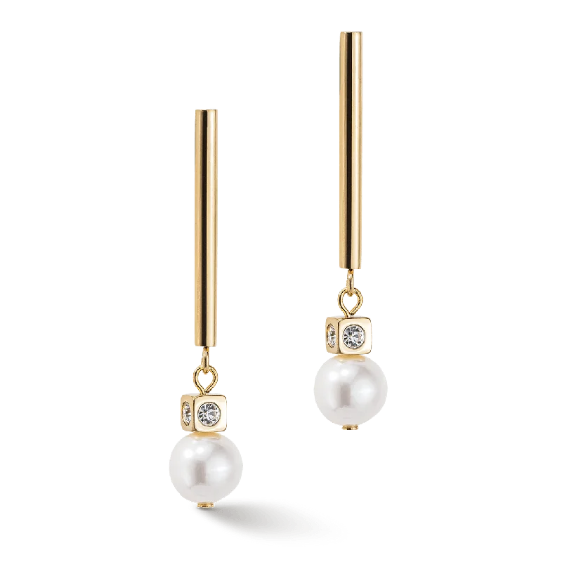 Coeur De Lion Freshwater Pearls & Gold Plated Drop Earrings