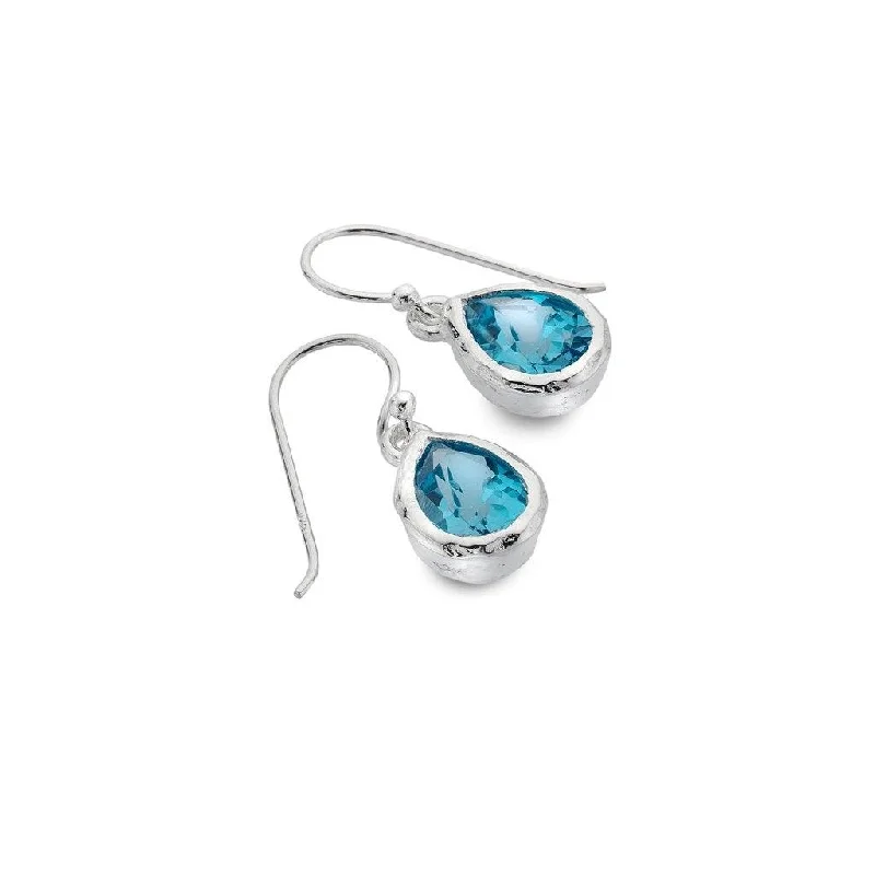 Sea Gems Blue Topaz Ocean Droplet Earrings