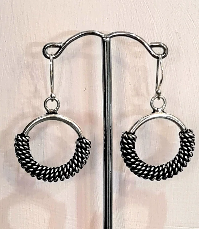 Darkened Rope Drop Earrings