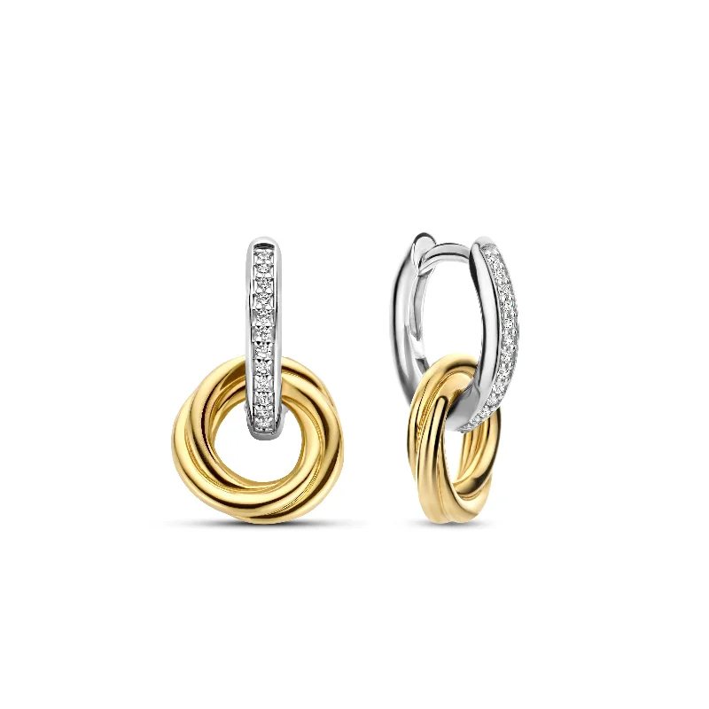 Ti Sento Entwined Circle Drop Earrings