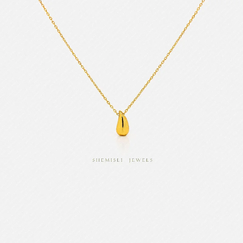 Tiny Teardrop Necklace, Silver or Gold Plated (15.75“+2”) SHEMISLI - SN041