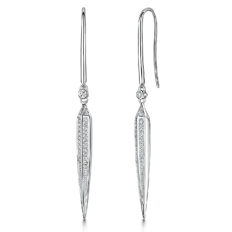 Triangle Dagger Cubic Zirconia Earrings