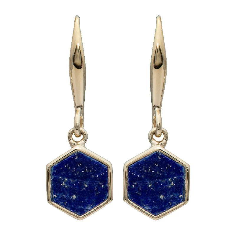 Unique & Co Lapis Lazuli Drop Earrings - 18ct Gold Vermeil