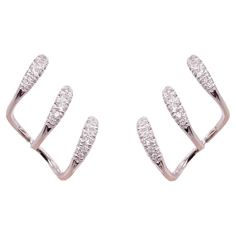 Three Bar Diamond Ear Climber