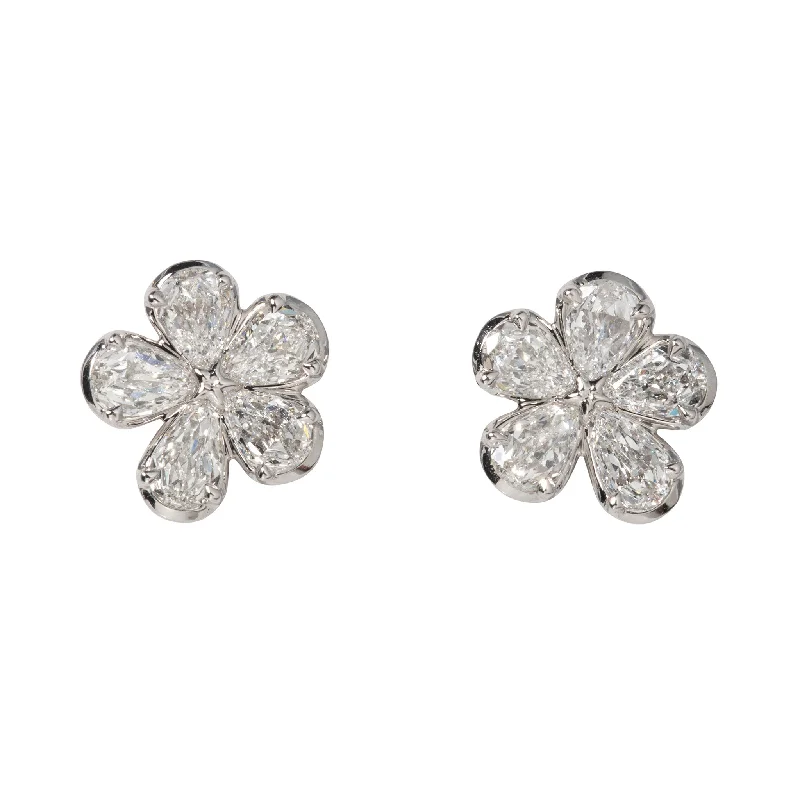 1.88ctw L’Amour Crisscut Pear Diamond Flower Earrings