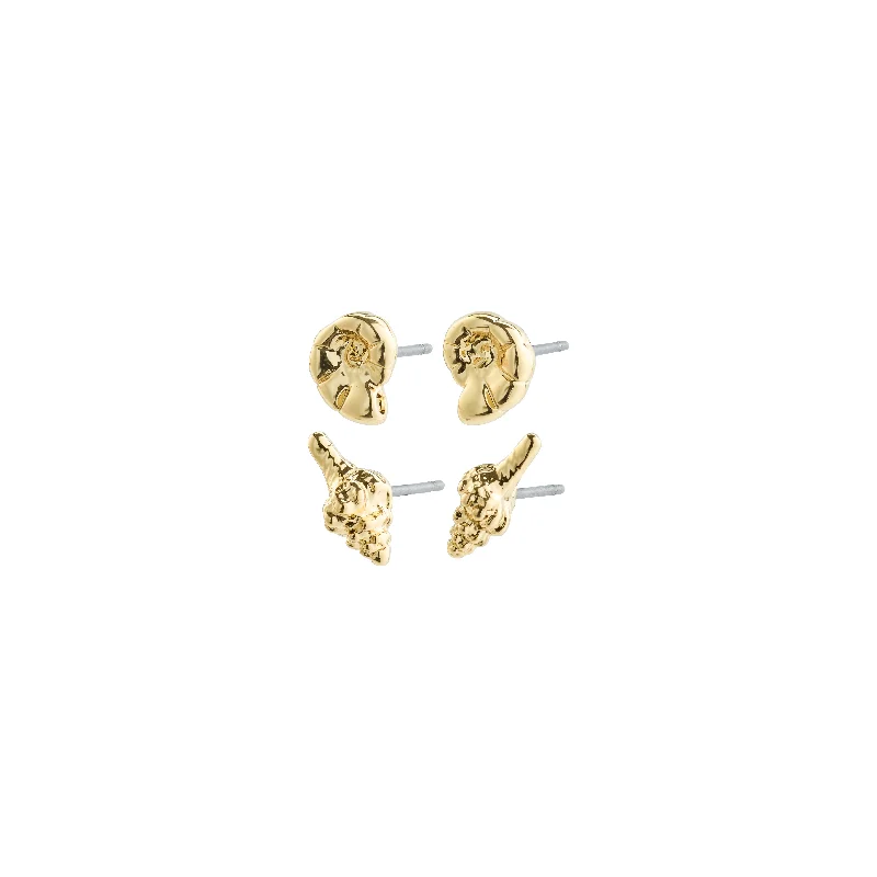 FORCE earrings, 2-in-1 set, gold-plated