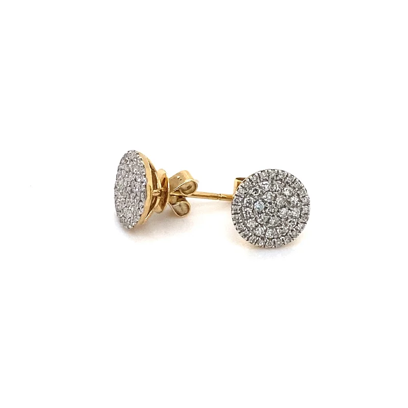 14k 0.5ct Diamond Pave Stud Earrings