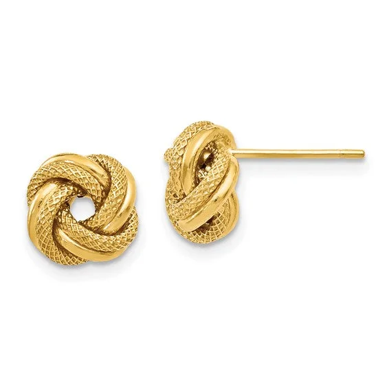 14k Yellow Gold Diamond Cut Love Knots