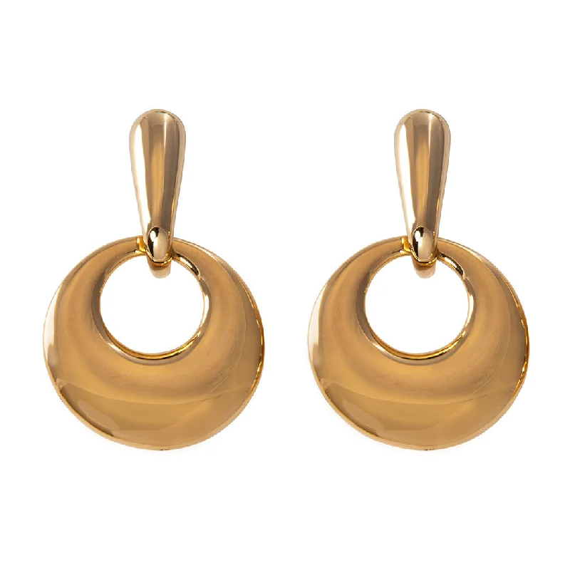 14K Yellow Gold Door Knocker Earrings