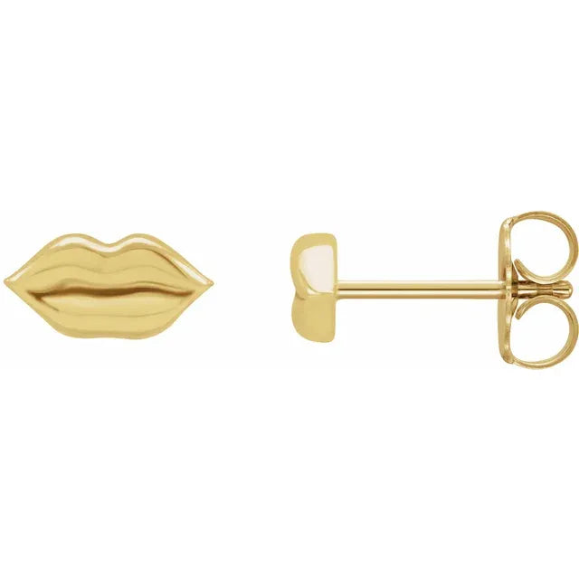 14k Yellow Gold Tiny  Lip Studs