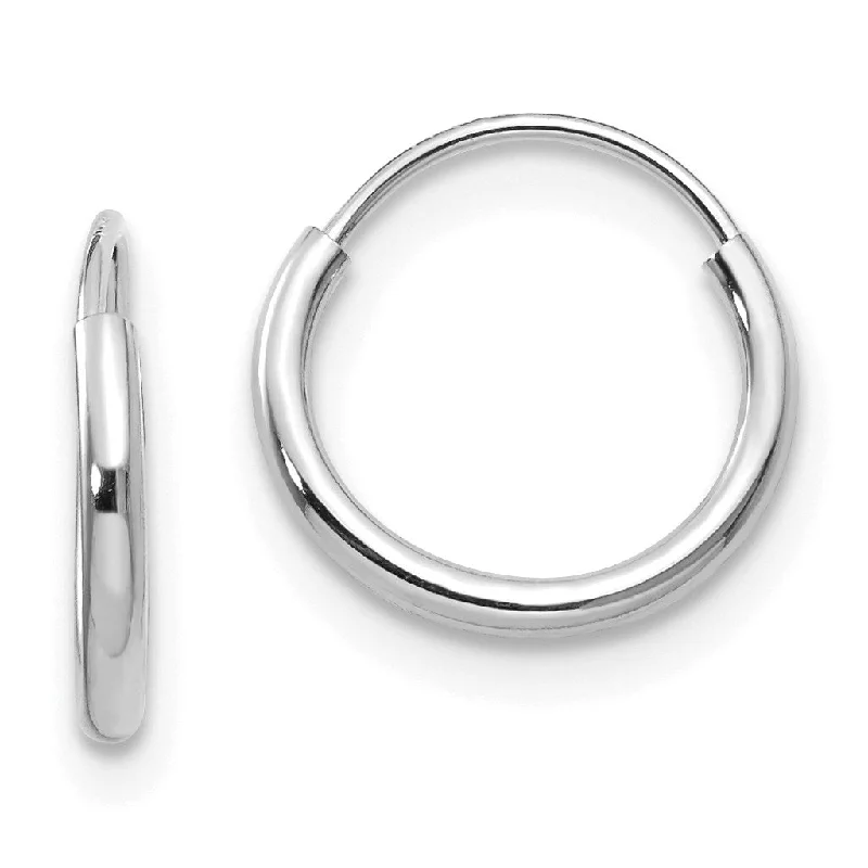 14KT White Gold 8MM Endless Hoop Earrings