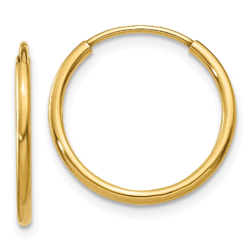 14KT Yellow Gold 16X1.25MM Hoop Earrings