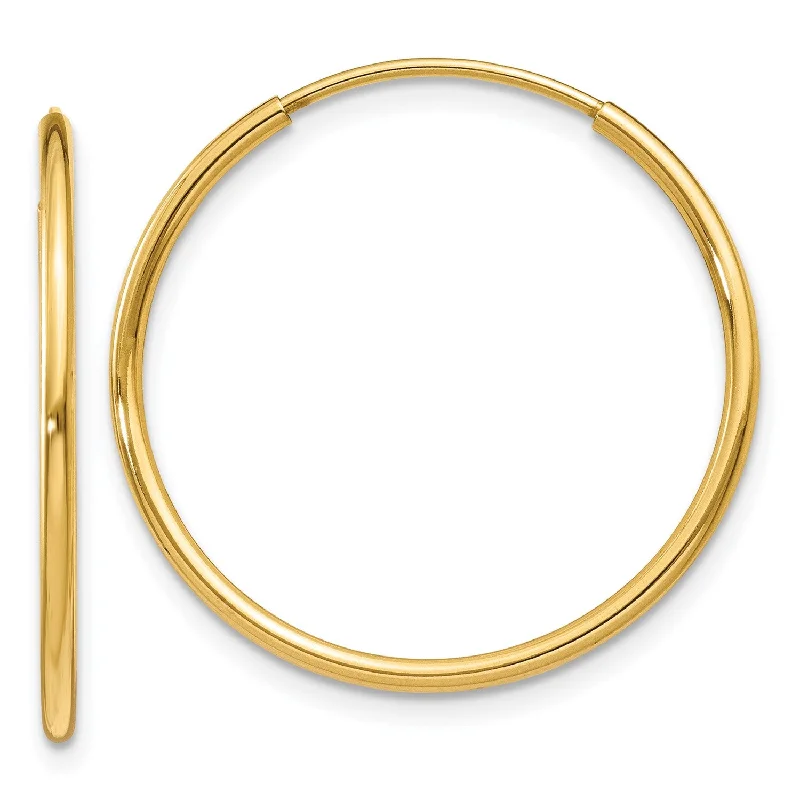 14KT Yellow Gold 25X1.25MM Hoop Earrings