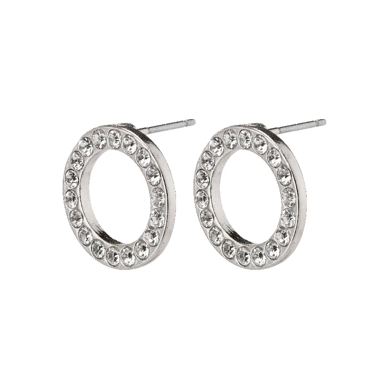 VICTORIA crystal halo earrings silver-plated