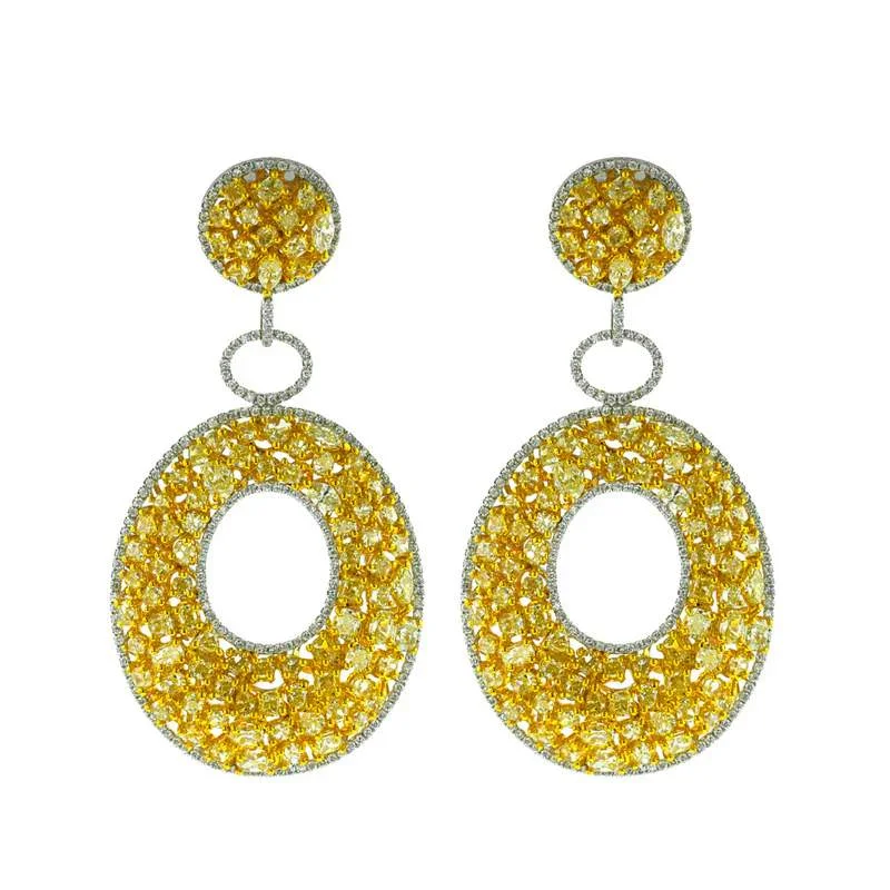 18KW DIAMOND DROP EARRINGS