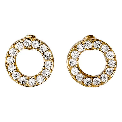 VICTORIA crystal halo earrings gold-plated