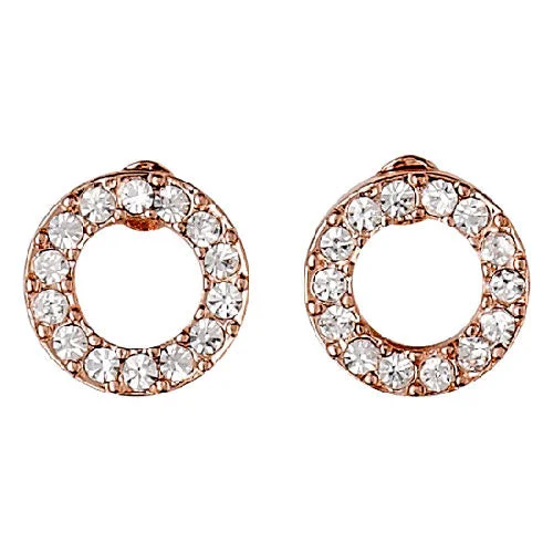 VICTORIA crystal halo earrings rose gold-plated