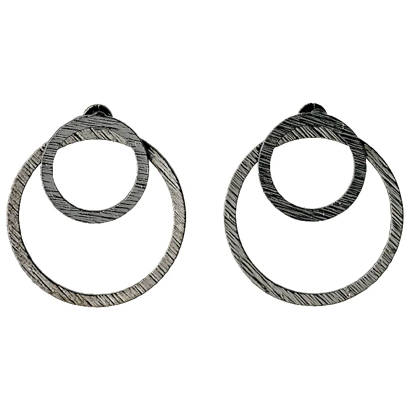 ZOOEY 2-in-1 earrings hematite color