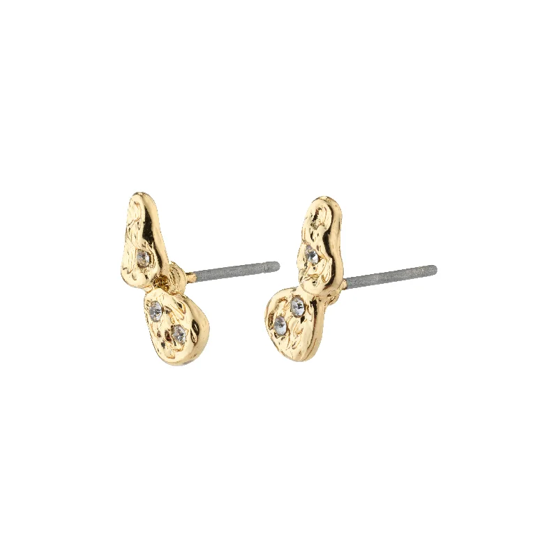 QUINN organic shaped crystal earrings gold-plated