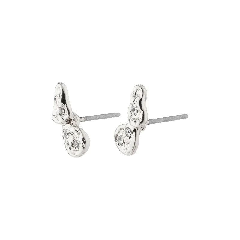 QUINN organic shaped crystal earrings silver-plated