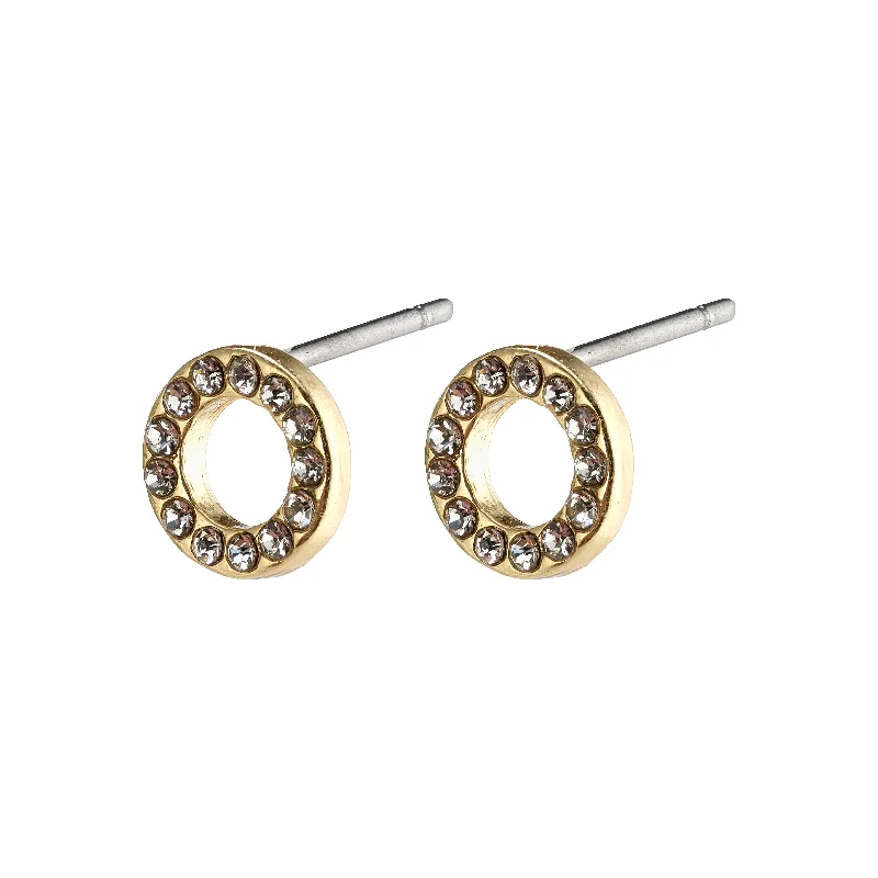 TESSA crystal halo earrings gold-plated