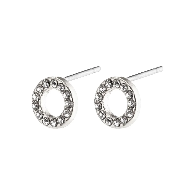 TESSA crystal halo earrings silver-plated