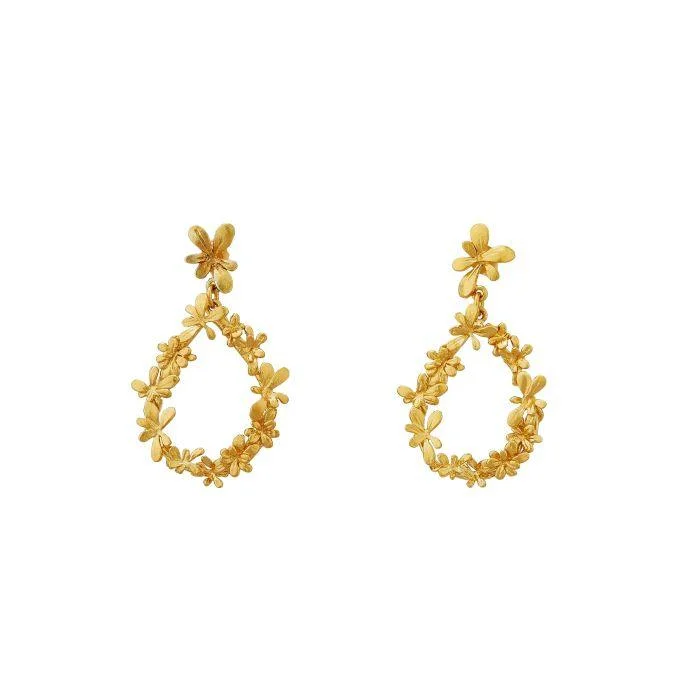 Alex Monroe Sprouting Rosette Teardrop Earrings