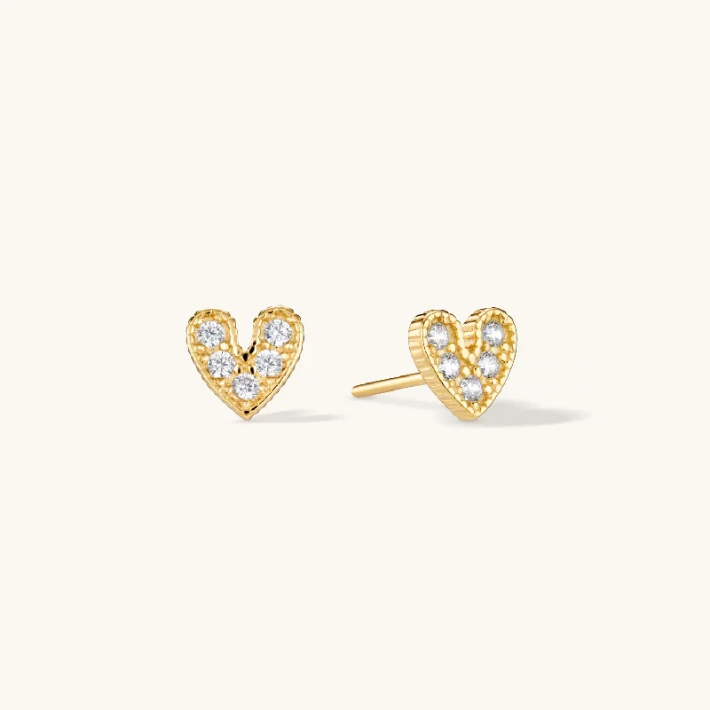 Mi Amor Stud Earring in Gold