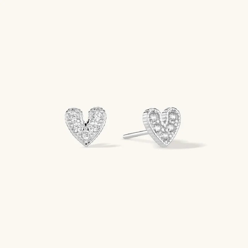 Mi Amor Stud Earring in Silver