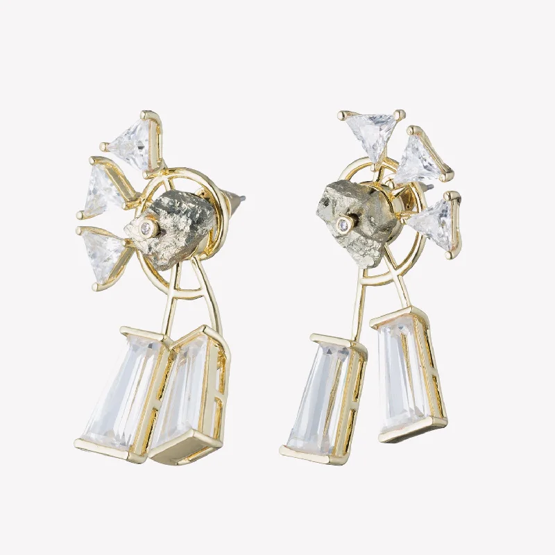 APOLLO STUD EARRINGS - PYRITE