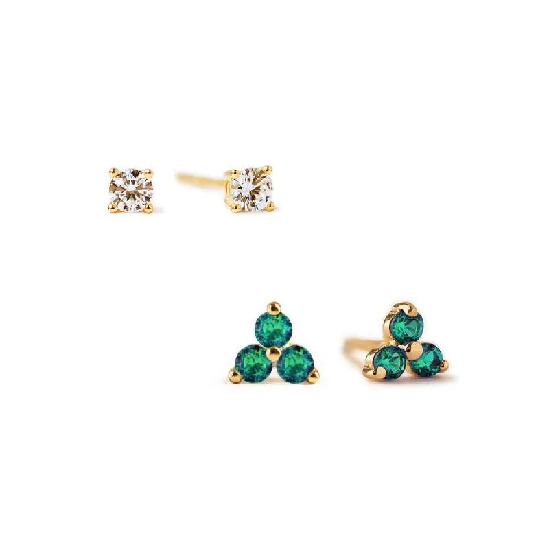 Birthstone Studs Set Emerald