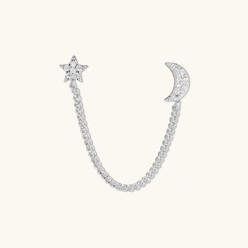 Celestial Link Stud In Silver