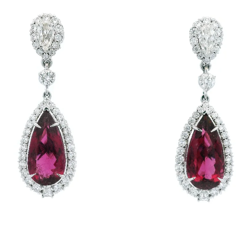 Christopher Designs Rubellite Drop Earrings