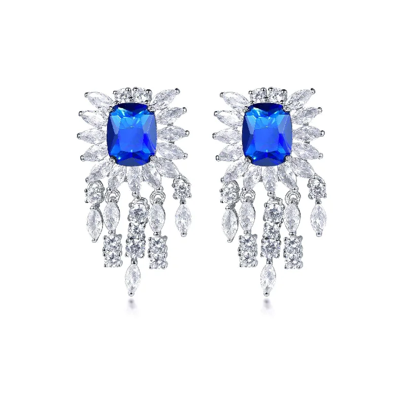 Classic Blue Sapphire Drop Earrings