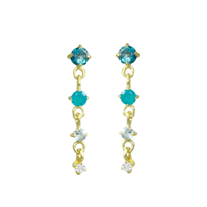 Claw Prong Set Gemstone Drop Earrings