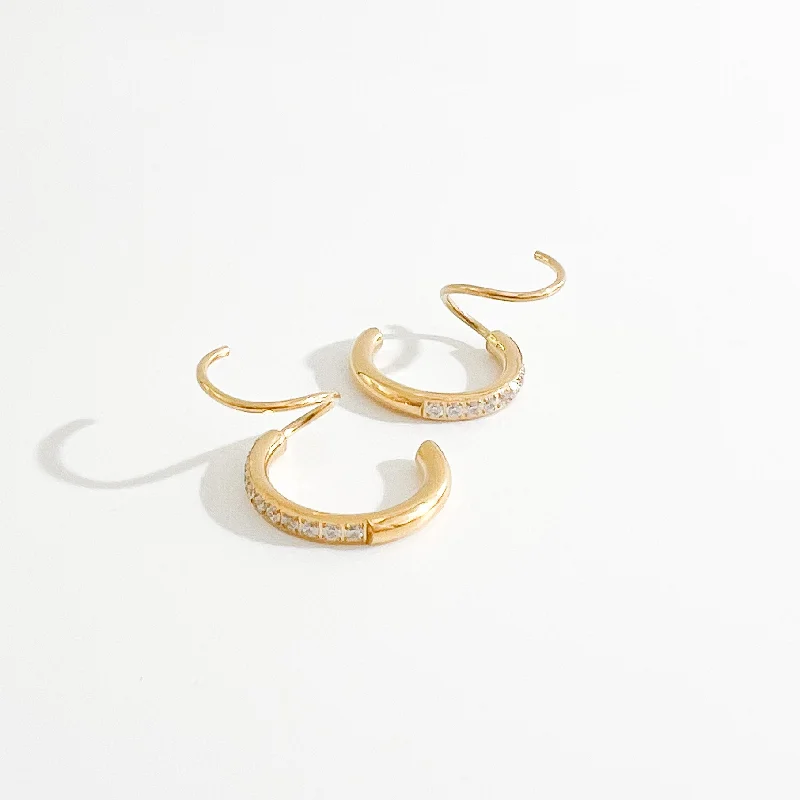 Crystal Aria Faux Double Hoops