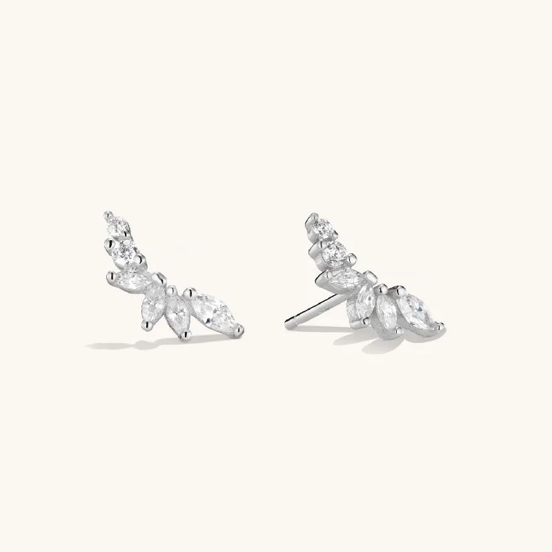 Crystal Climber Studs Silver