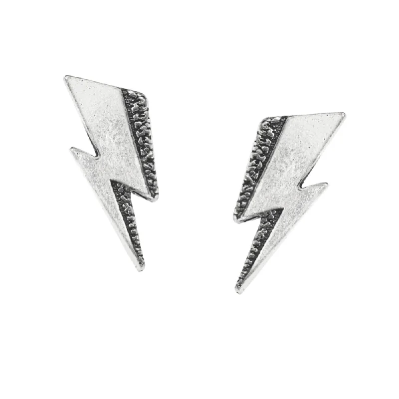 David Bowie: Flash Studs Lightning Bolt Earrings by Alchemy Gothic