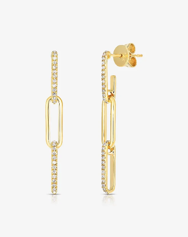 Diamond Link Drop Earrings