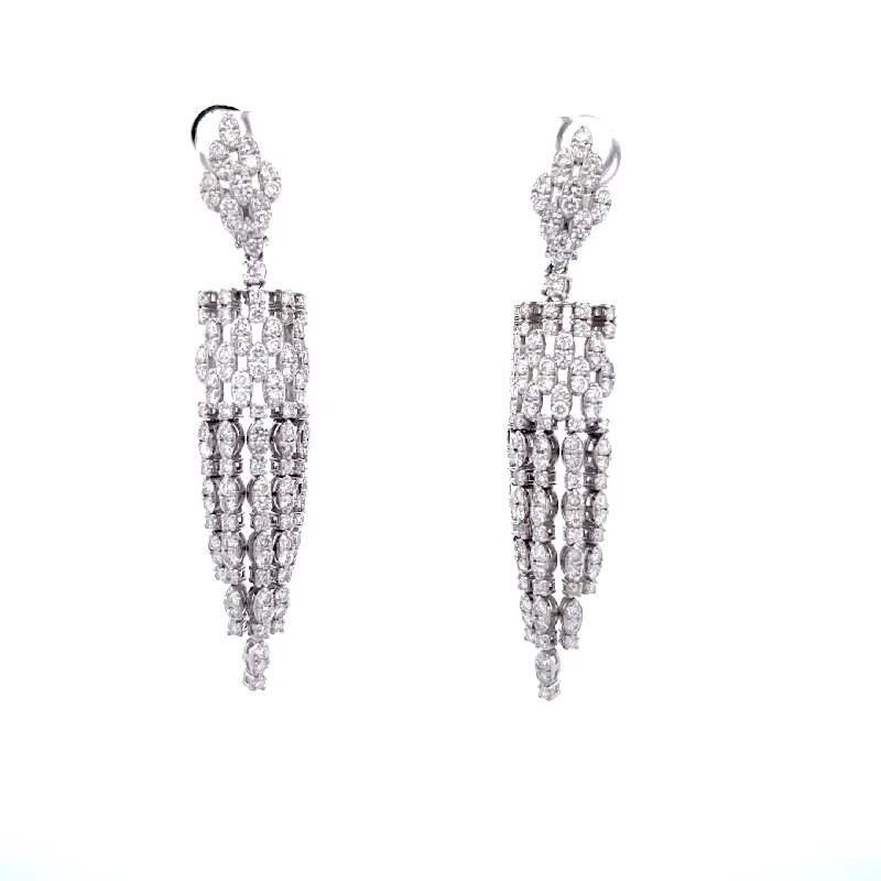 Diamond Dangle Drop Earrings