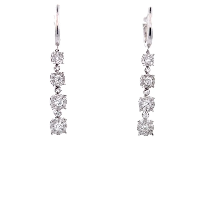 Diamond Dangle Floret Drop Earrings