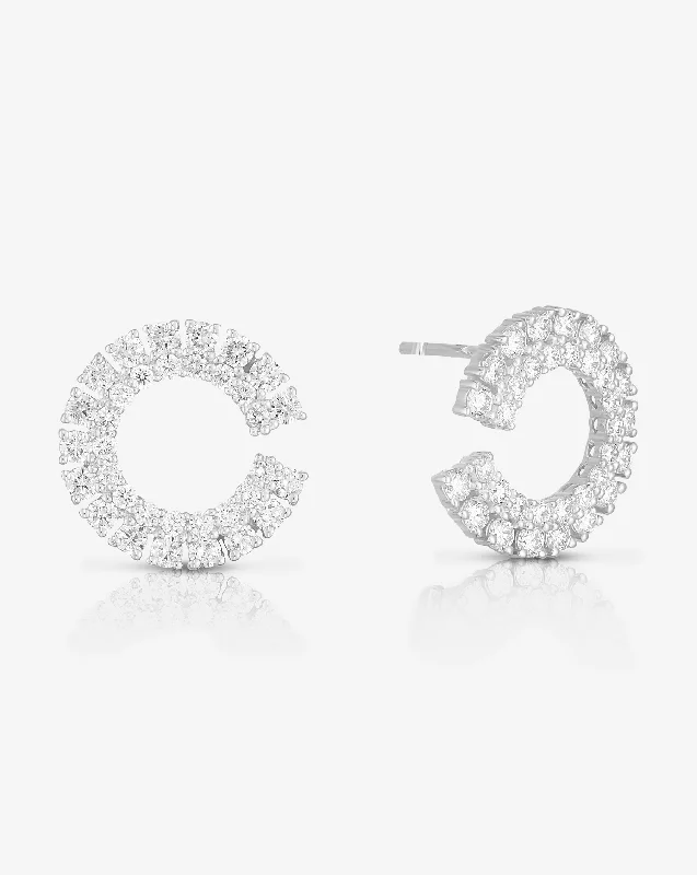 Double Row Diamond Statement Earrings